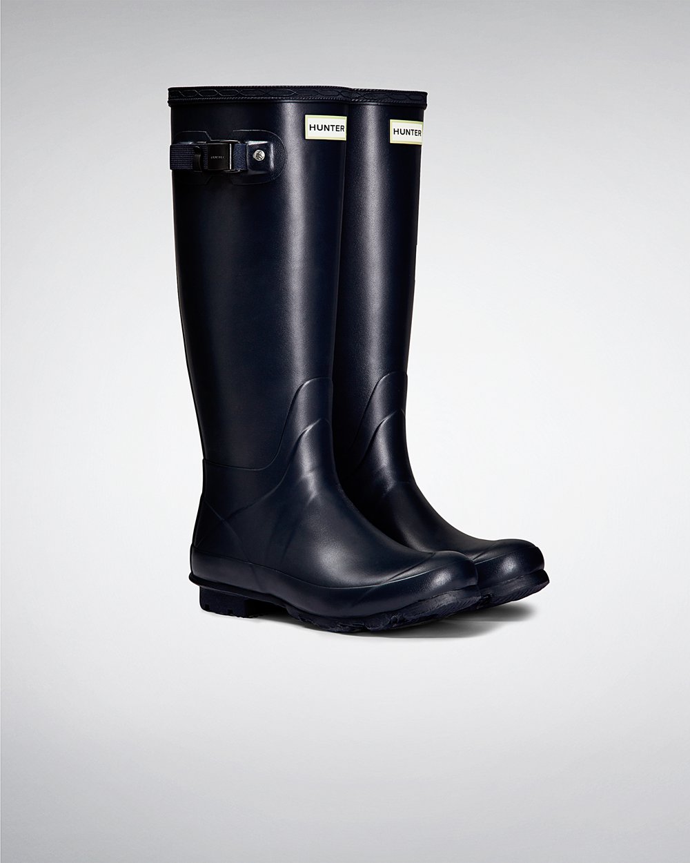 Hunter Norris Field Neoprene Lined Tall Rain Boots - Store Womens Navy - VZQEHC728